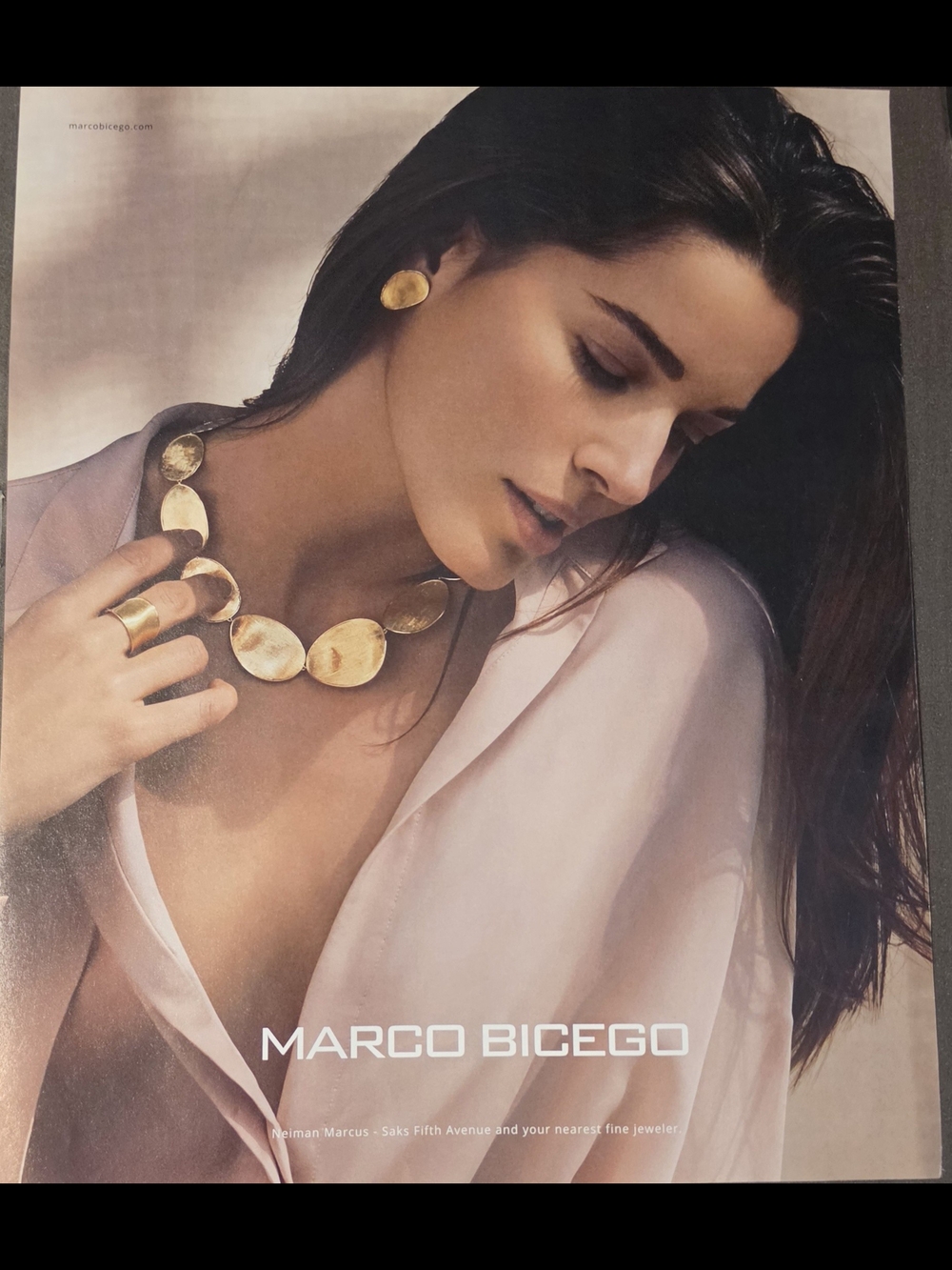 Marco Bicego Gold Necklace with Matching Studs Print Ad 8"x10"
